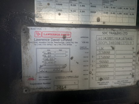 2014 Lawrence David Urban Trailer For Sale | Chassis Plate