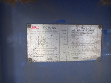 2015 SDC Ratchet Deck Curtainsider - Chassis Plate