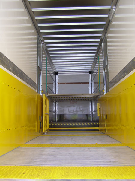 lifting deck trailer interior
